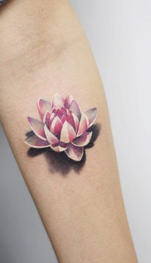3D Lotus Flower Tattoo