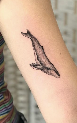 Tiny Humpback Whale Tattoo