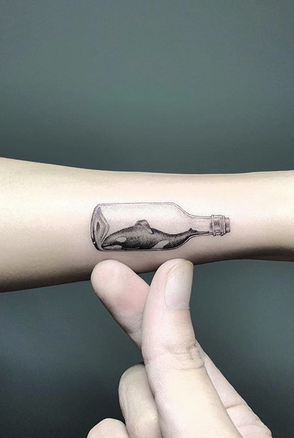 Orca in Bottle Tattoo