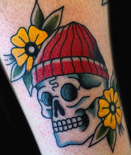 Skull with Beanie Tattoo