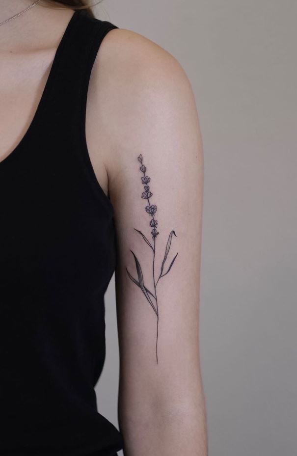 Gray Flower Tattoo