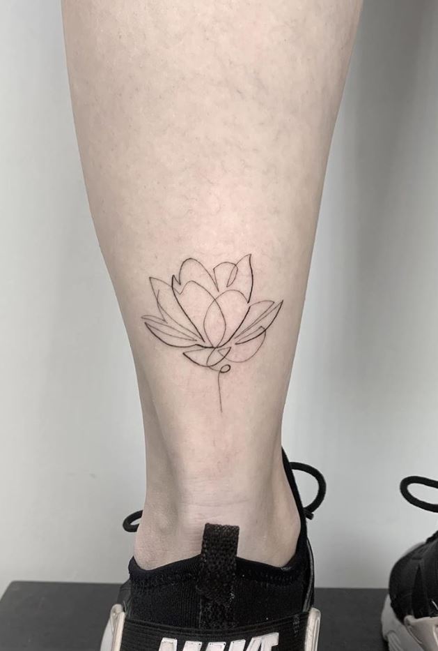 Singleline Lotus Tattoo