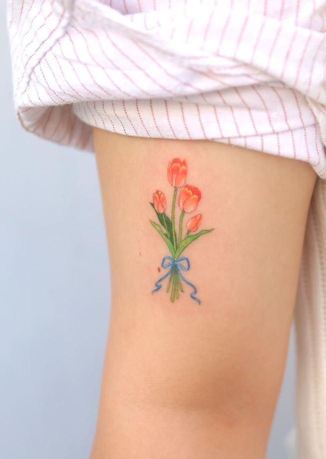 Small Tulip Tattoo