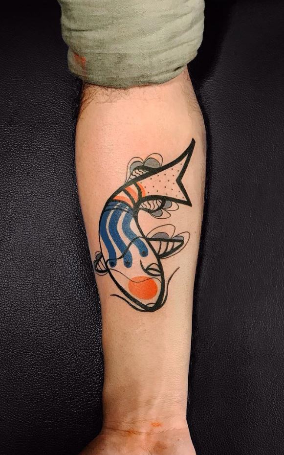 Abstract Fish Tattoo