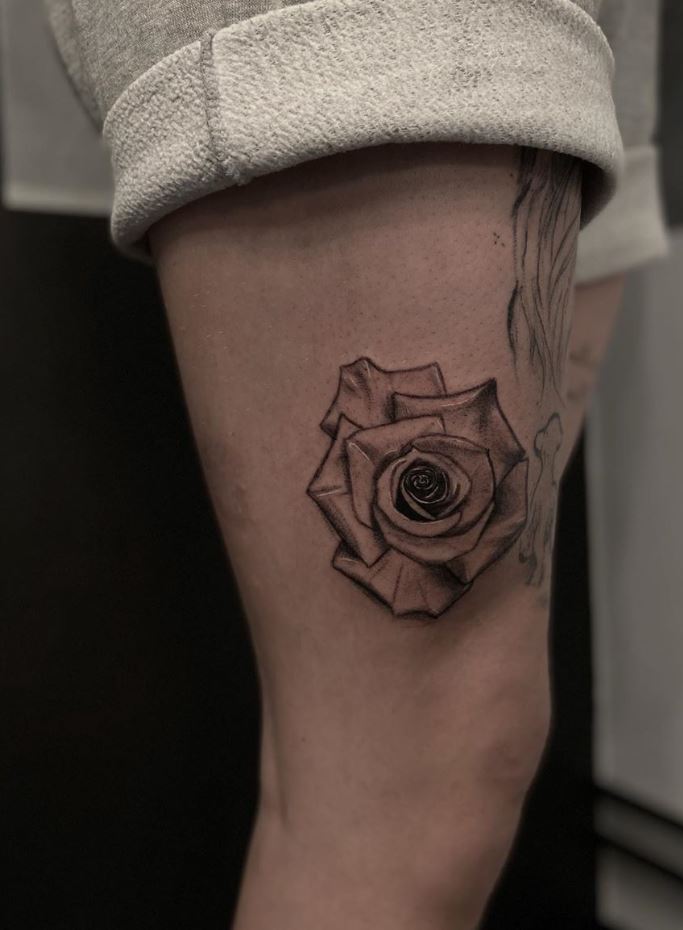 Black Flower Tattoo