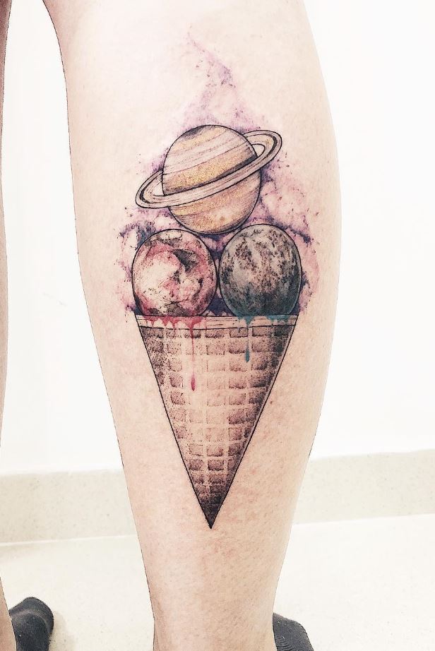 Ice Cream Planets Tattoo