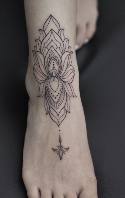Geometric Lotus Tattoo