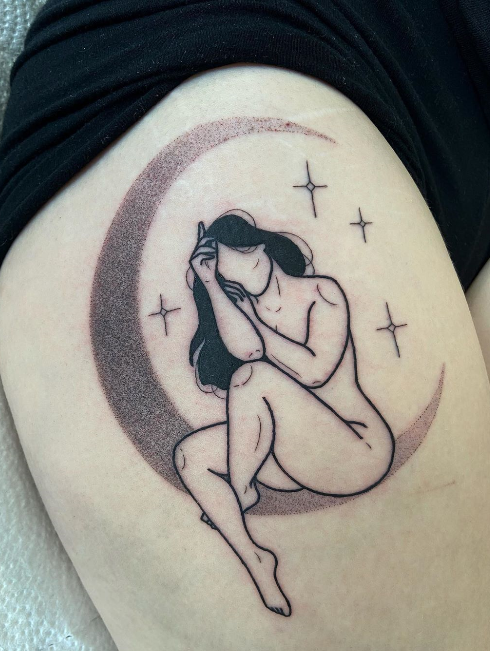 Lady of the Moon Tattoo
