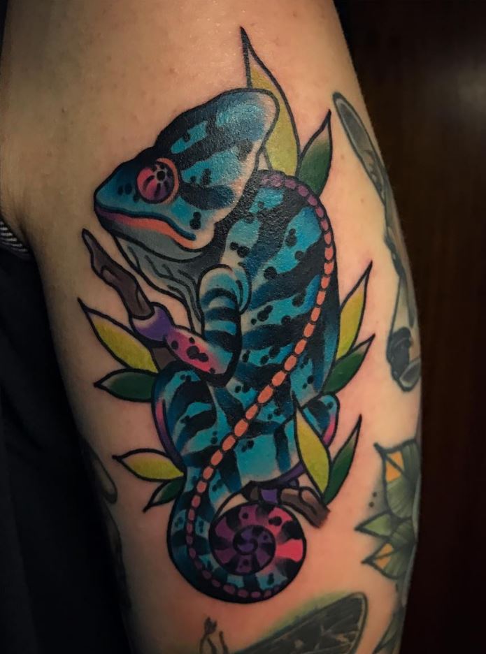 Awesome Chameleon Tattoo