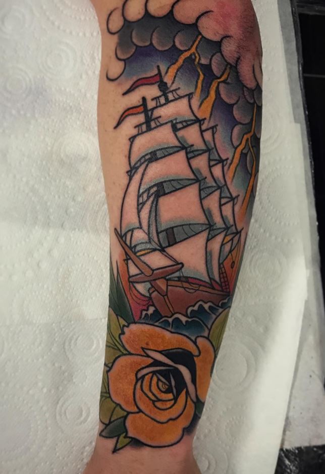 Awesome Ship Tattoo
