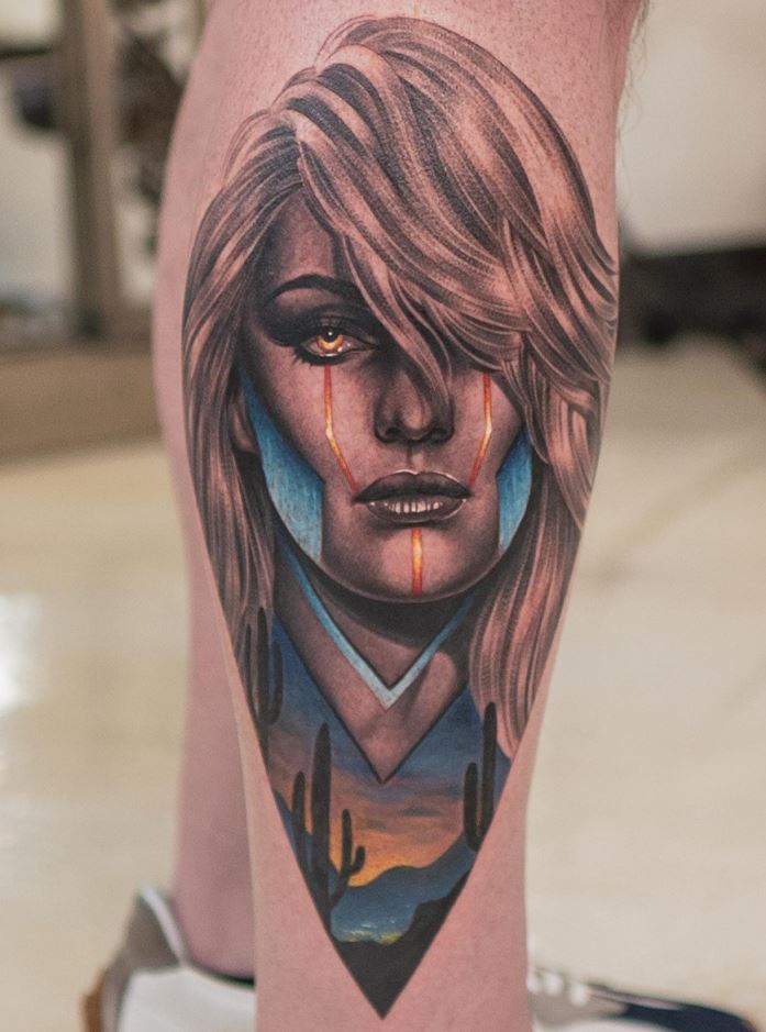 Lady Portrait Tattoo